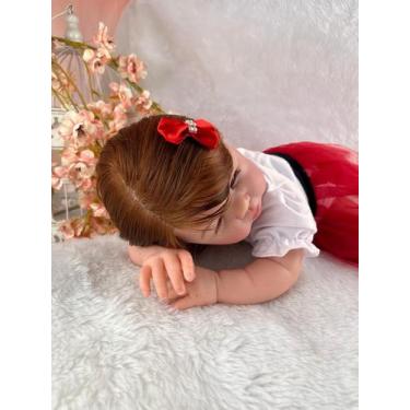 Imagem de Bebê Reborn Menina Ruiva Corpo Vinil Siliconado Banho - Mundo Azul E R