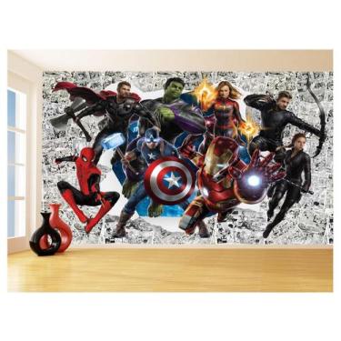 Imagem de Papel De Parede 3D Heróis Página Quadrinhos Hq 3,5M Nhma189 - Você Dec
