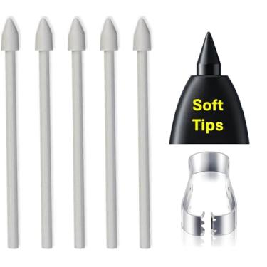 Imagem de 5 peças de pontas macias OEM Tab S10 FE de substituição para Samsung Galaxy Tab S10 FE/S10 FE+/S10/S10+ Plus/S10 Ultra Tablet Tab S10 Stylus S pontas/pontas de substituição + pinças (5 pontas