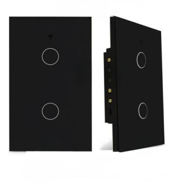 Imagem de Interruptores domésticosInterruptor Inteligente Tomada (2 Botão SEM Neutro PRETO)
