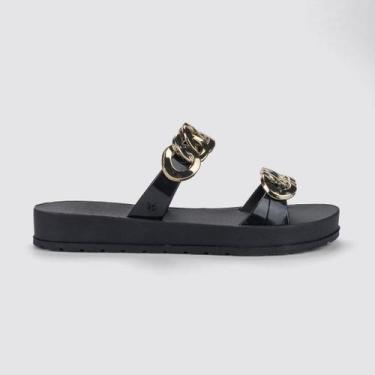 Imagem de Tamanco Zaxy Corrente Dupla 19309, Preto, 33/34