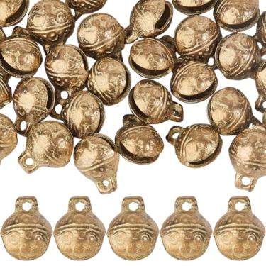 Imagem de SUPERFINDINGS 30 peças de pingentes de sinos de latão tibetano vintage bronze mini sinos artesanais coleira de animal de estimação sinos artesanais para fazer joias decoração de árvore de Natal em