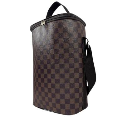 Imagem de Bolsa Sacola Térmica Cooler Praia Passeio Bag Marmita Cerveja Vinho Gelo(BAG2 - MARROM XADREZ)