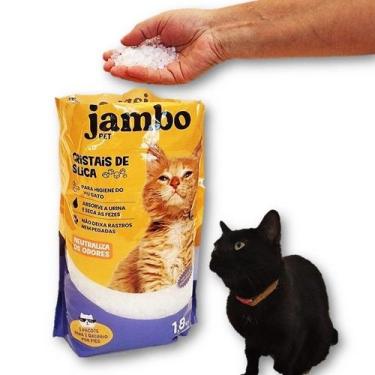 Imagem de Areia Sanitária gatos Cristais Sílica 1,8kg neutraliza odor - Jambo Pe