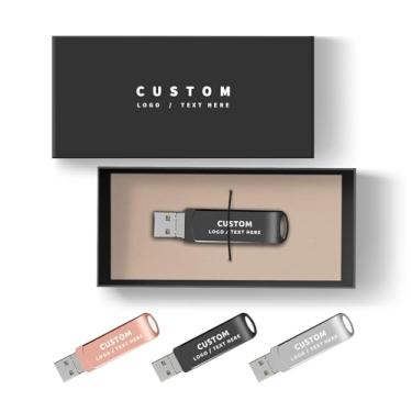 Imagem de Flash drive giratório OTG personalizado, pacote com 100, pendrive USB 3.0 personalizado 4 em 1 com portas Lightning e USB-C para promoções de negócios, eventos, presentes, embalagem personalizada