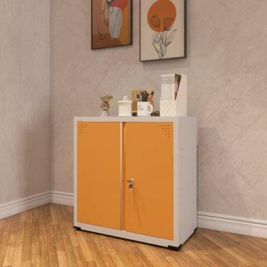 Imagem de Armário de Aço 2 Portas 4 Prateleiras com Chave AP406SL - Pandin Móvei