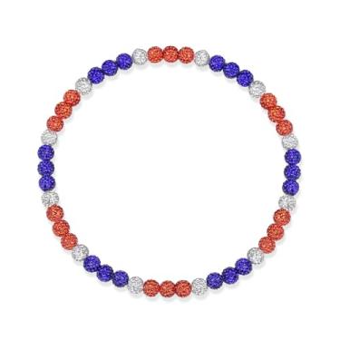 Imagem de NUKAYAI Colar de beisebol masculino com contas brilhantes de 40,6 cm/45,7 cm/50,8 cm, acessórios de beisebol de discoball inspirados em strass, colares de gotejamento para jogadores amantes de times e