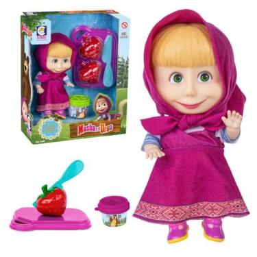 Imagem de Bonequinha Masha e o Urso 18cm c/ frutinha Lançamento - Cotiplas - Cot
