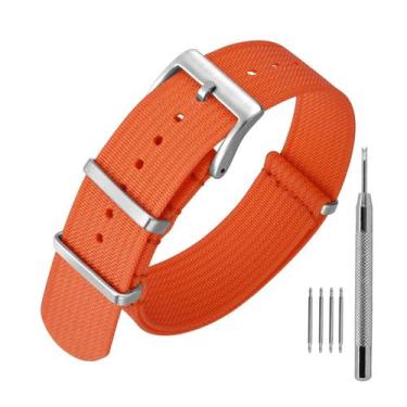 Imagem de Pulseira de relógio ANNEFIT Nylon 20 mm à prova d'água com fivela prat