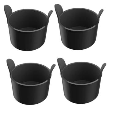 Imagem de 4 PCS Air Fryer Egg Poacher, Formas de Ovos de Fritadeira de Ar, Moldes de Microondas para Caçadores de Ovos, Copos de Caçadores de Ovos, Caçadores de Ovos de Fritadeira De Ar, (Preto)