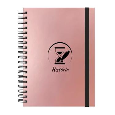 Imagem de Caderno Colegial Plus 12 Matérias Profissões História (Rosê Gold)
