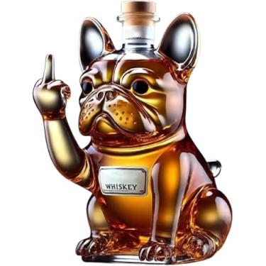 Imagem de Estátua De Arte - Garrafa De Uísque Bulldog Engraçada Garrafa De Vidro De Vinho De Whiskey Para Cães Decantador De Vinho Único Bar Para Casa Decoração Para Amantes De Bulldog, A