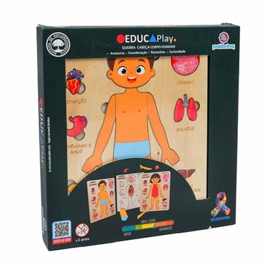 Imagem de Brinquedo Pedagógico Quebra Cabeça Educaplay Corpo Humano
