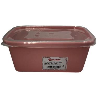 Imagem de Pote Retangular Organizador Azul Rosa Amarelo 750ML - Jaguar, Rosa