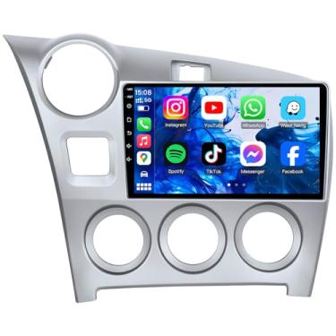 Imagem de [4Core 64G ROM] Rádio automotivo Android para Toyota Matrix 2009-2014, tela sensível ao toque HD de 9 polegadas - Carplay sem fio e Android Auto, 5G-WiFi, Mirror Link, rádio FM/RDS, SWC, câmera de