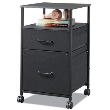 Imagem de Armário de arquivos móvel DEVAISE Rolling Printer Stand preto