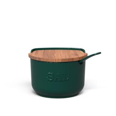 Imagem de Saleiro De Cerâmica 500gr C/Tampa E Colher Alecrim Ceraflame Gourmet