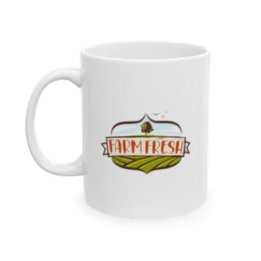 Imagem de SpreadPassion Copo de café de cerâmica Farm Fresh, utensílios rústicos, ideia de presente de cozinha country (325 ml)