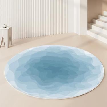 Imagem de Tapetes leves e luxuosos para sala de estar, macios e fofos, grossos, degradê redondo, estilo nórdico, decoração de quarto (160x160 cm/g)