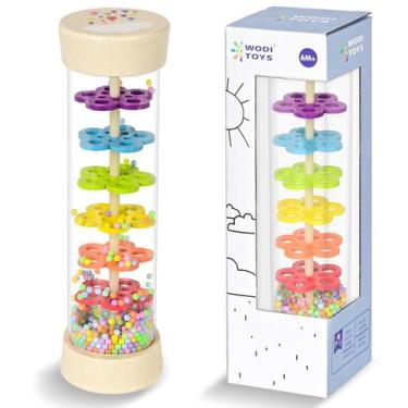Imagem de Bastão de chuva GRESEESM Wooden Rainmaker Montessori Toy 6m+