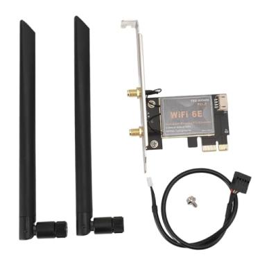 Imagem de PCIE WIFI 6E CARTA 6000 Mbps Adaptador de rede sem fio de alta velocidade com Bluetooth 5.2 Antenas duplas de 8dB para streaming de jogos 10 11 Linux OpenWrt (Sem base de antena)