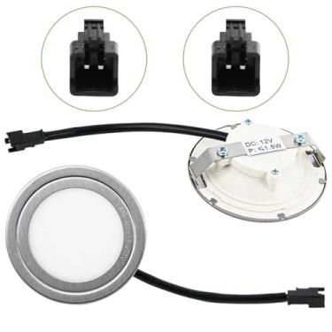 Imagem de Lâmpadas de exaustor CC 12 V, soquete SM de 2 pinos, lâmpada LED embutida de Ø65–70 mm, branco frio 6000K, APENAS para conector SM e sistemas CC de 12 V (verifique o tamanho e a tensão antes de