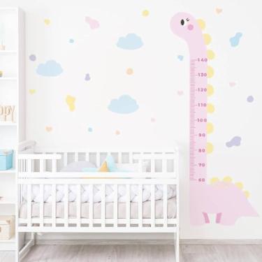 Imagem de Adesivo Régua Parede Infantil Dinossauro 05 Menina Medidor de Altura Quarto Decoração Lúdica