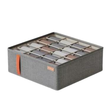 Imagem de Caixa Organizadora de Gavetas com 20 Divisórias para Meias, Cuecas, Calcinhas, Roupas Íntimas, Gravatas e Acessórios – Organizador Dobrável com Zíper - NRSHOP