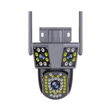 Imagem de Câmera IP Externa 6K 12MP FHD Com 3 Lentes, 3 Telas, WiFi, Rastreament