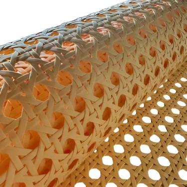 Imagem de Palha Indiana Sintét Sextavada Rattan Preta Branca 0,50X0,50 - Decoral