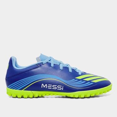 Imagem de Chuteira Society Adidas F50 Club Messi Unissex, Azul, 41