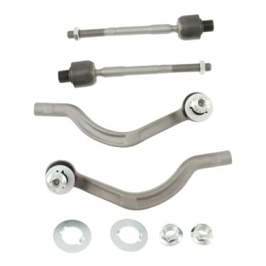 Imagem de HLUCHY 673000005 673000006 Kit de extremidade de haste de direção externa esquerda direita 4 peças de substituição para Maserati Ghibli Base S SQ4 Q4 2014-2017, Quattroporte S SQ4 GTS 2014-2017