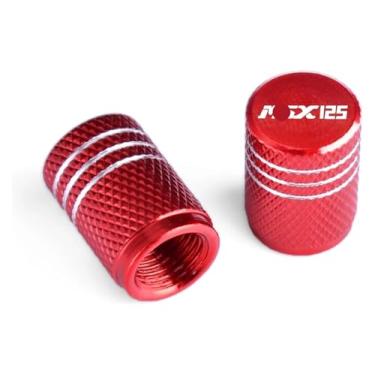 Imagem de Tampas de haste de válvula de pneu de roda CNC capas herméticas para motocicleta compatível com MSX125 MSX125Grom MSX125SF MSX 125Grom 125 125SF (2 peças vermelhas)
