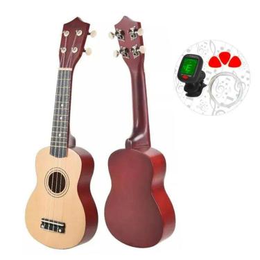 Imagem de Ukulele Soprano + Capa + Afinador + 3 Palhetas Cor Marrom