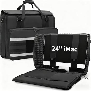 Imagem de Bolsa de viagem iMac de 61 cm, bolsa de transporte portátil compatível com monitor de computador de 61 cm e acessórios