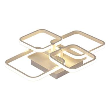 Imagem de Luminária de teto LED moderna, luminária de lustre LED, luminária suspensa embutida, luz com mudança de cor e controle remoto para sala de estar, quarto, sala de jantar