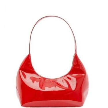 Imagem de Bolsa Hobo Vermelha com acabamento em Verniz com Zíper Leopoldine-Feminino