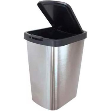 Imagem de Lixeira 9 Litros Cesto Tampa Click Inox - ArqPlast