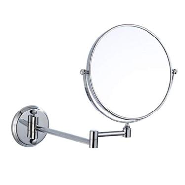 Imagem de Espelho de maquilhagem, espelho de beleza de parede de dois lados, ampliação 3X, espelho de casa de banho, espelho de cosméticos extensível giratório de 360°, prata