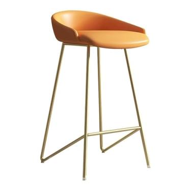 Imagem de UINGBPXT Banqueta de bar moderna banqueta alta de metal chique bancos de bar ergonômicos 65 cm com bancos de bar baixo banco alto elegante ilha de cozinha