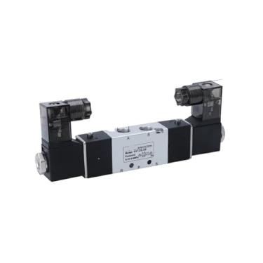 Imagem de 4V120-06 4V220-08 4V320-10 4V420-15 Válvula solenoide dupla cabeça controle duplo 5 vias 2 posições Power Down Hold Válvula direcional pneumática 1 peça (4V120-06, AC24V)