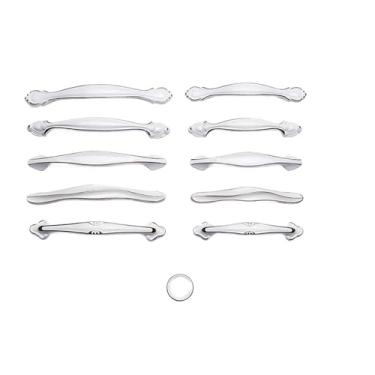 Imagem de CXYFQUUK Puxadores brancos de liga de alumínio puxadores de porta de armário de cozinha puxadores de gaveta ferragens de móveis 2 peças (B 96 mm)