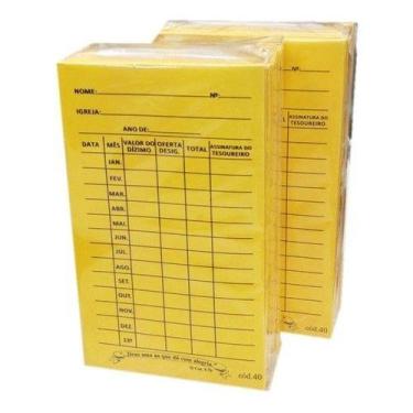 Imagem de Envelope De Dizimo Amarelo 100 Unidades Cod:40 - IMPERIO DOS ENVELOPES