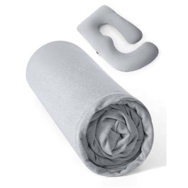 Imagem de Almohada de embarazo posicionadora corporal Momcozy con funda refresca