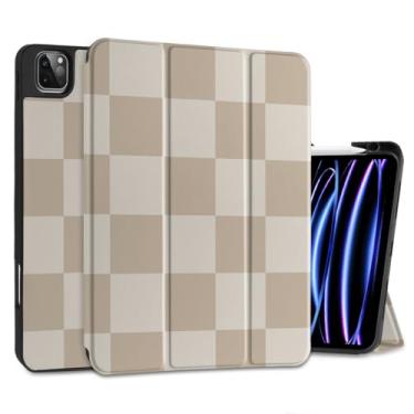 Imagem de DONGKE Capa para iPad Pro 12,9 polegadas 6ª geração 2022, suporte de lápis embutido + suporte de três dobras + despertar/hibernar automático + capa protetora para iPad Pro 12,9 5ª/4ª/3ª geração