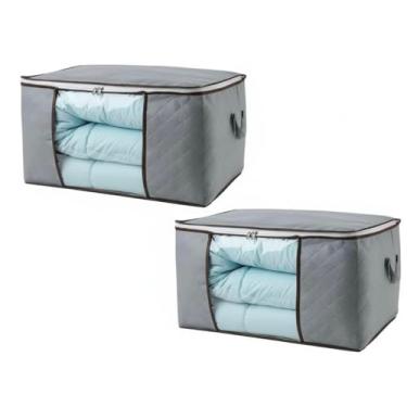 Imagem de Kit 2 Sacos Organizador De Roupas Edredons Cobertores Travesseiro Brinquedo Multiuso Anti Mofo