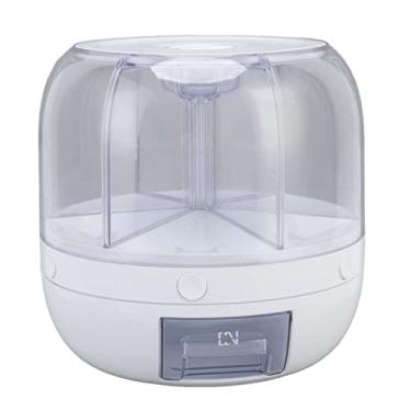 Imagem de HEEPDD Dispensador de Grãos de 6 Grades, Distribuidor de Arroz de Armazenamento Rotativo Tank Tank PP Storage Storage Container Com Capa Superior (Capacidade de 5kg/11,0lb)