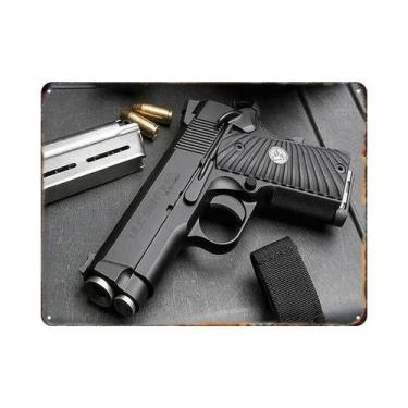 Imagem de Placa De Metal Vintage Estilo HD Pistola, Pintura De Alta Qualidade, A