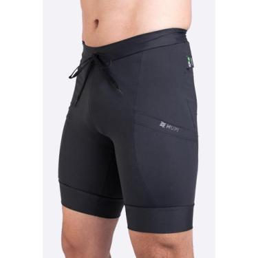 Imagem de Bermuda de Compressão Masculina HUPI Run, GG, Preto