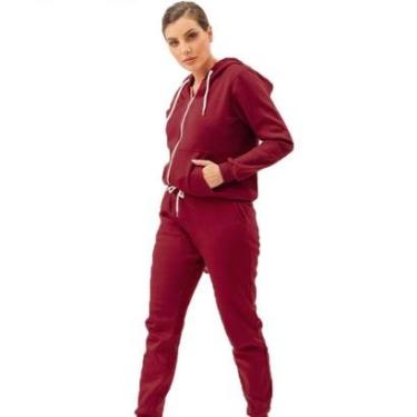 Imagem de Conjunto Feminino Moletom Flanelado Capuz Inverno Promocao-Feminino